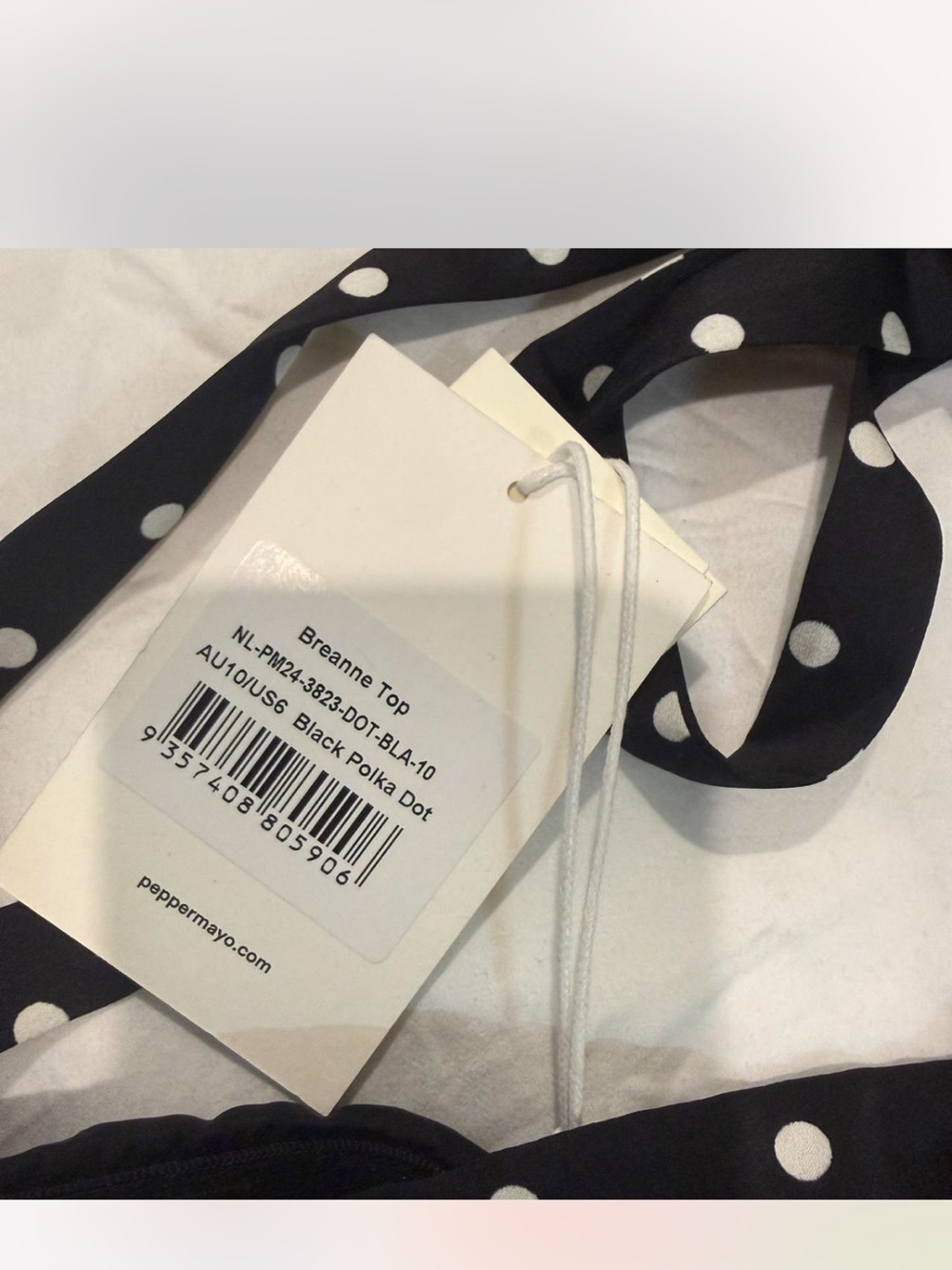 Peppermayo Black and White Polka Dot Halter Top - Picture 4 of 4
